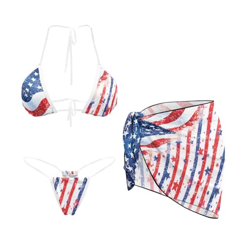 POLERO 4th of July Bikini Sets for Women with Cover