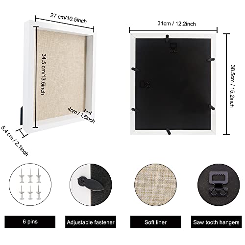 GarduationMall 11x14 3D White Shadow Box Frame Deep Display Frame with Linen Back,Ideal for Memorabilia Pictures Flowers Medals Tickets,Wall Hanging - Image 4