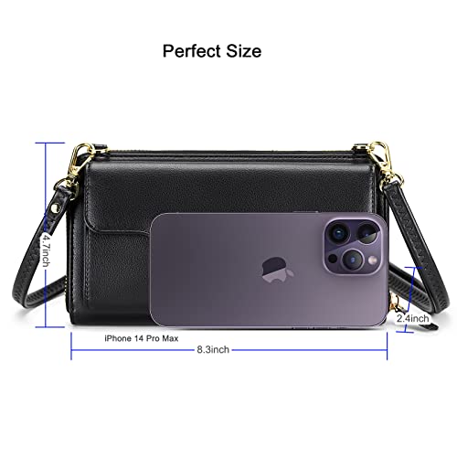Image of nuoku Women's Small Crossbody Bags Wristlet Clutch Wallet Purses with Card Slot Phone Holder