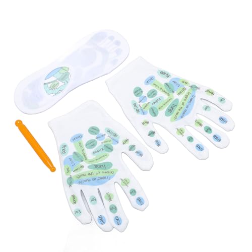 Calcetines de Acupresión Ymiko, Calcetines de Reflexología con Guantes y Herramientas, Calcetines de Acupuntura de Algodón Suave Antideslizantes con Guantes y Palito de Punto Gatillo para Hombres y Mujeres miniatura 2