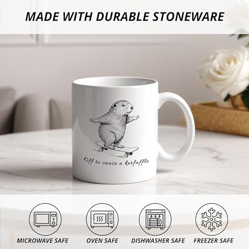 Taza de cerámica con capacidad de 11 onzas y diseño moderno miniatura 2