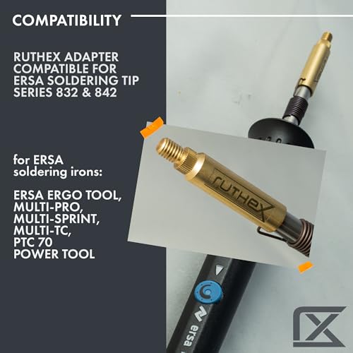 Image of ruthex 2x Soldering Tip adapter for ERSA series 832, 842 & 102 - Soldering Iron Tip compatible with ERSA Soldering Iron i-Tool Pico, PTC 70 for inserting threaded inserts in 3D printing