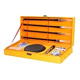 LALAFINA Chinesisches Kalligraphie Pinselset Vier Schätze Des Studienfachs Schreibpinsel Tinte Papier Tintenstein Traditionelles Schreibzubehör Für Anfänger Und Künstler