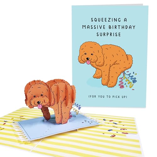 Carte 3D Chien Surprise Eviter Vœux Ennuyeux Anniversaire Humour