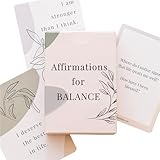 Affirmation Cards for Women Balance — 52 Positive and Motivational Cards | Daily Empowering Inspirational Questions for Therapy, Meditation, Self-Care & Mindfulness | Double-Sided and Sturdy