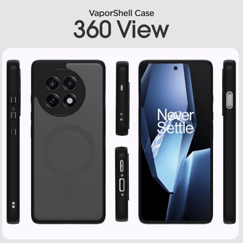 Image of Amazon Basics Back Cover for OnePlus 13R 5G Compatible with Mag-Safe Smoke Back | Shockproof Design | Hard Transparent Back Case (Black Smoke Mag-Safe)