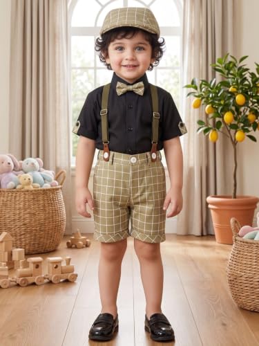Image of AJ DEZINES Kids Casual Wear Clothing Cotton Shirt Short Set For Boys