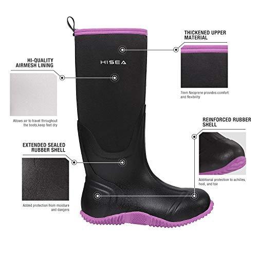 HISEA Women's Rain Boots Waterproof Insulated Neoprene Rubber Mud Boots by HISEA - Used condition - Image 4