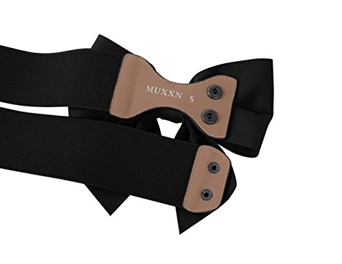 Muxxn Womens Summer Casual Waistband Retro Bowknot Buckle Belts (Black S) #TOP2