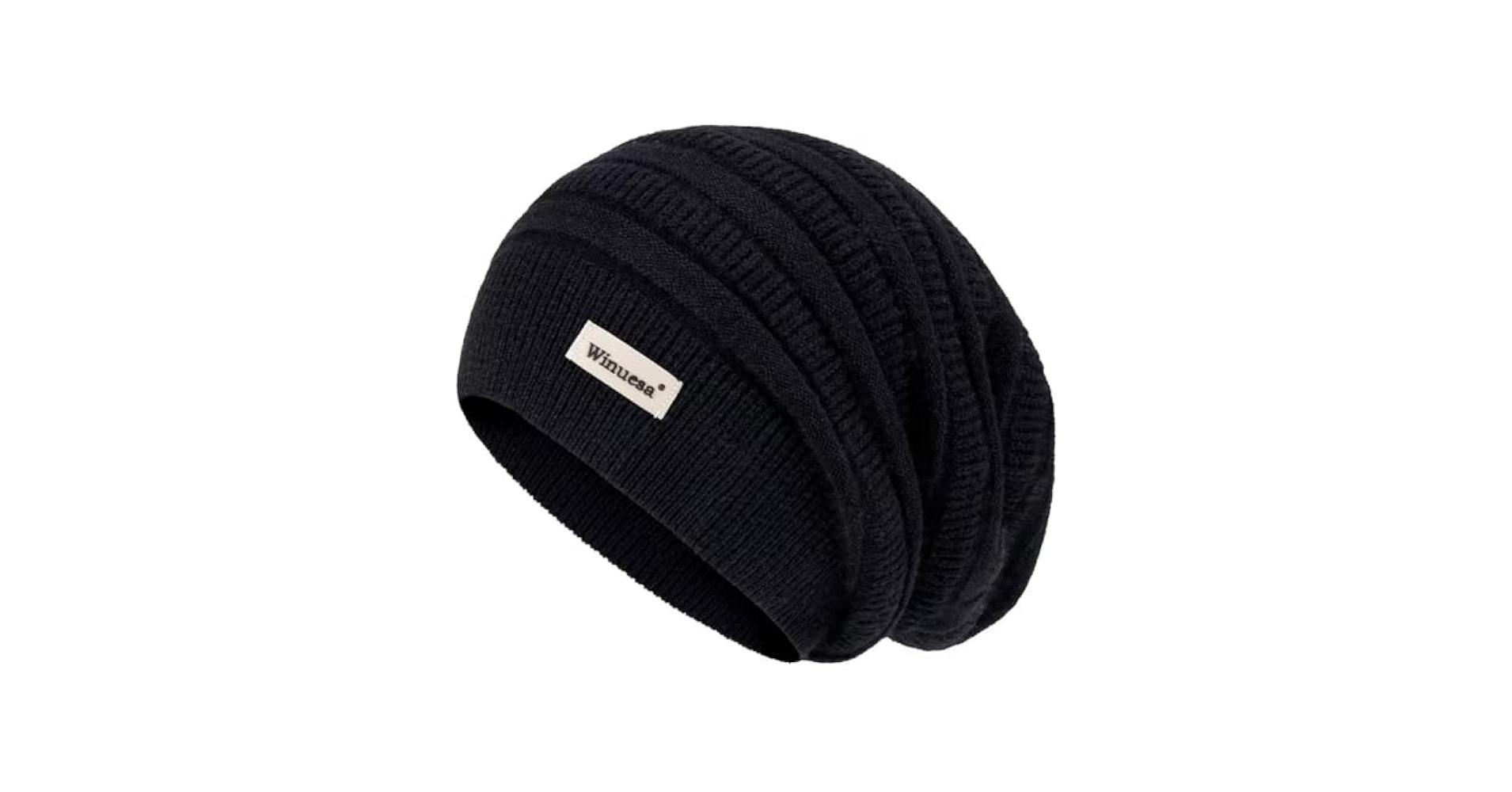 60% Cashmere Slouchy Beanie for Women, Lightweight Knit