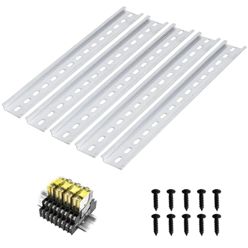 jwtyu 5 Stücke hutschiene 30 cm Aluminium Schiene Montageschiene geeignet für Verteilerkästen Schaltschränke und verschiedene elektrische Geräte