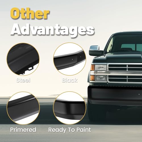 image for ECOTRIC Front Bumper Face Bar Compatible with 1988-2000 Chevy Silverad