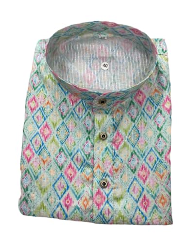 Image of FOXDX Men's Traditional Cotton Floral Printed Only Kurta