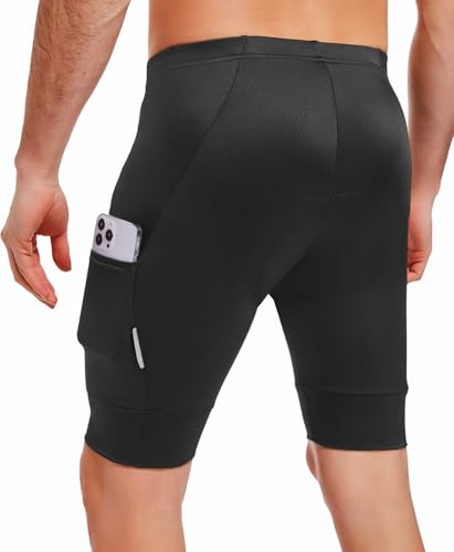 qualidyne Shorts de ciclismo masculinos acolchoados 4D para ciclismo e ciclismo com FPS 50 + bolsos