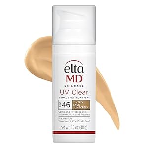 EltaMD UV Clear Tinted Face Sunscreen, SPF 46 Oil- Free with Zinc Oxide, Dermatologist Recommended