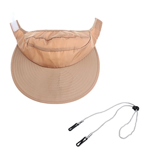 Fityle Wide Brim Women Sun Hat Proteção UV Floppy Outdoor Viseira De Praia Cap - Cáqui