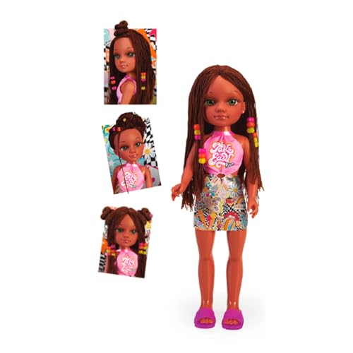 Nancy Un día de Trenzas Morena, Muñeca con Peinado de Trenzas finitas y Muchos Accesorios para peinar y Hacer Diferentes Looks, Juguete para niñas y niños Mayores de 3 años, Multicolor