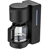 WMF Stelio Aroma Filterkaffeemaschine mit Glaskanne, Filterkaffee, 10 Tassen, Kaffeemaschine Edelstahl, Tropfstop, Warmhalteplatte, Abschaltautomatik, 1000 W, matt schwarz – Ansicht 1