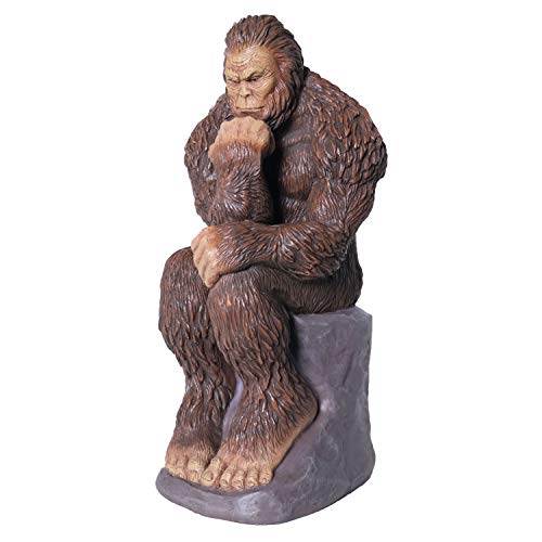 BELLA HAUS DESIGN Bigfoot Thinker Garden Statue - Yeti Decorative, Sasquatch Sculpture for Patio, Deck, Office, Outdoor- Full-Color Resin (12 Inch)
