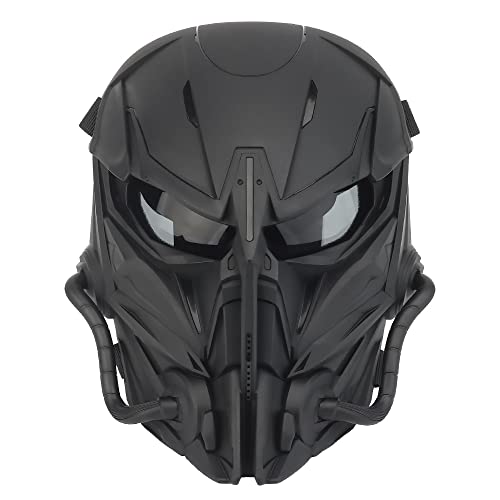 Punisher Mask Cosplay Skull Mask Full Face Protective for Man Painball Halloween Airsoft Tactical CS Wargame Outdoor Sports Movie Props Costume Gear (Black)