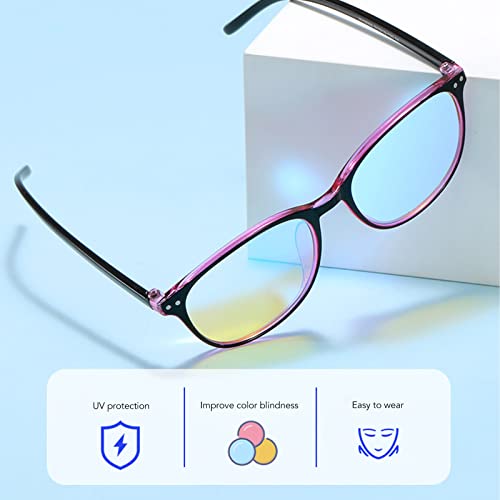 Óculos para daltonismo de alta transmitância proteção UV vermelho claro verde óculos para daltonismo