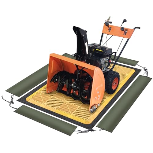 Cinnvoice Large Snow Blower Mat with Waterproof Lip for Garage 63 x 30 x 4 Inches(L x W x H) Heavy Duty Drip Deck for Snow Melting Water Containment Keep Garage Tidy Floor Protection Winter