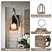 Staymoment Wood Lanterns Decorative Indoor: Farmhouse Hanging Candle Holder Set of 2 Brown Table Centerpiece Fireplace Mantle Shelf 11