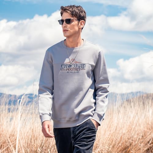 autumn new pure cotton round neck sweatshirt men's American style long sleeve stitching men's round neck pullover2