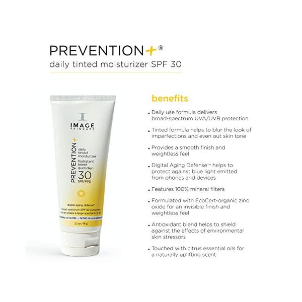 IMAGE Skincare Prevention Daily Tinted SPF 30 Moisturizer, Multi, 3.2 Ounce