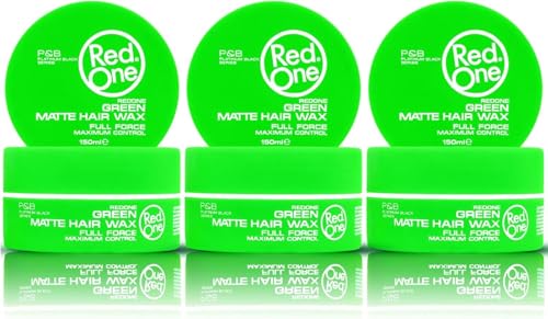 Cera Mate para Peinar el Cabello, Color Verde, 3 Unidades de 150 ml, Efecto Mate, Sin Brillo, Fijación Ultrafija, para Hombre y Mujer, Aroma a Coco, Máximo Control
