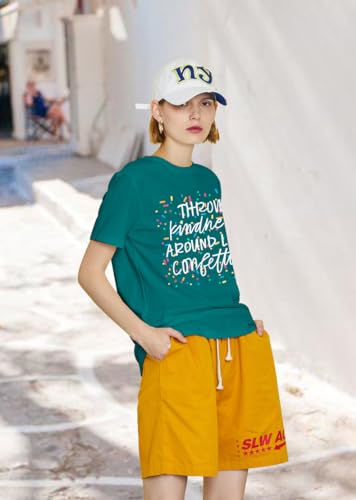 UNIQUEONE Kindness Teacher Shirt Women: Throw Kindness Around Like Confetti Tshirt - Be Kind Inspirational Tee Tops4