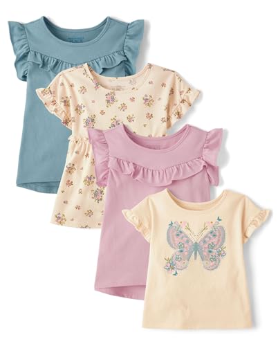 The Children's Place Baby Girls' and Toddler Short Sleeve Flutter Knit Shirts