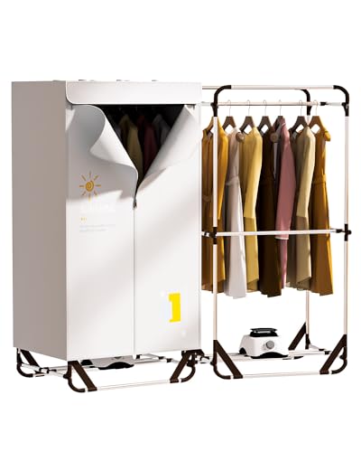Portable Clothes Dryer, 1000W Drying Machine for Laundry Double Layers Portable Dryer Stainless Steel Mini Dryer for Apartments Home Dorms Travel RVs with Timer and Fabric Cover Ptalseaw