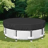SAFANA 18FT Winter Pool Covers for Above Ground Pools, Round Swimming Pool Cover [Upgrade 420D Thicker] Protective Leaf Cover with Reflective Strip, Tear Resistant Fabric, UV Resistance, Black