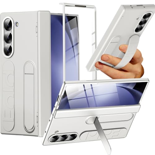 NINKI Wristband for Samsung Galaxy Z Fold 7 Case with with Screen Protection & Stand,Grip Cover for Samsung Z Fold 7 Phone Case with Strap,Galaxy Z Fold 7 Hinge Protector Cover for Galaxy Fold 7 White