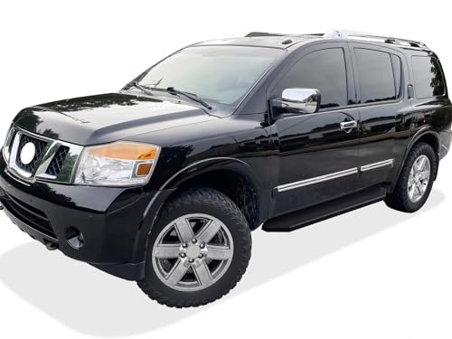 Estribos de aluminio 6 pulg. negros para Nissan Armada miniatura 2