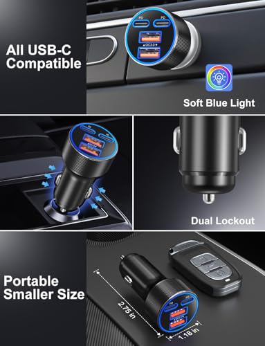 90W Car Charger USB C, Dual 45W Super Fast Charging Car Phone Charger - image 5