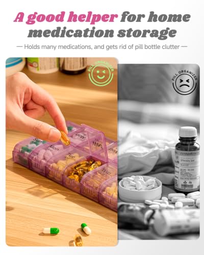 Image of Extra Large Weekly Pill Organizers pillcase pilboxes (Mauve)