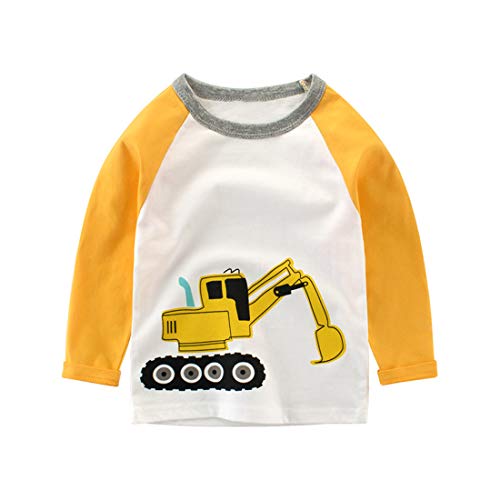 Dan Ching Toddler Boys Kids Long Sleeve T-Shirts Truck Raglan 2T