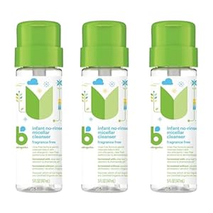 Babyganics Infant No-Rinse Micellar Cleanser, 5 Fl Oz (Pack of 3)
