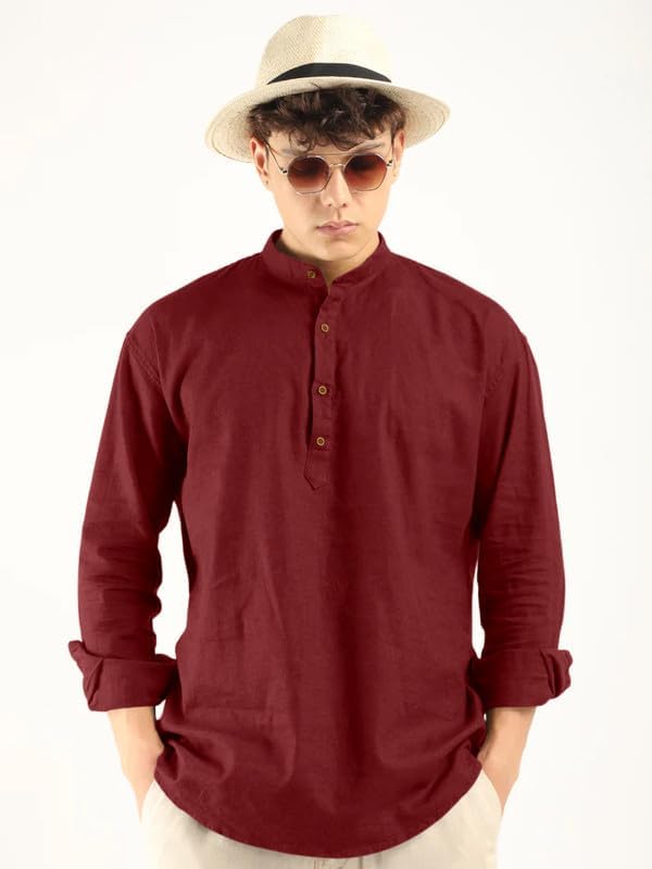 Image of ROYALSCOUT Men's Cotton Blend Full Sleeve Kurta Shirts Pack of 1 Designed for Festive Moments, Cultural Functions, or Casual Gatherings