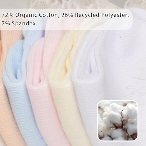 3/5 Pairs Baby Girls Socks - Ruffle Lace Princess Frilly Knit Cotton Newborn Socks3