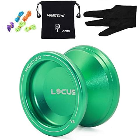 MAGICYOYO Durable Metal Yoyos for Kids Magic Yoyo V6 LOCUS Space Easy Yo-yo Responsive Yo-yos Beginner Pro Yo Yo Set Toy Green Cover