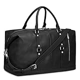 S-ZONE Genuine Leather Women Travel Duffle Weekender Overnight Weekend Carry on Shoulder Tote Bag