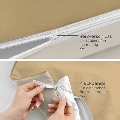 Twinzen - Bettwäsche 140x200 cm mit 1 Kissenbezug 65x65 cm - Wendbar – Ansicht 4