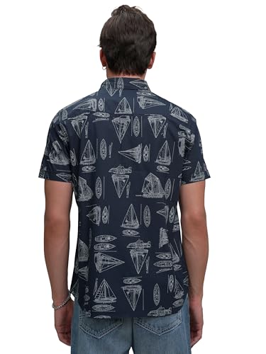 Image of Highlander Men's's Slim Fit Printed Casual Shirt | A Stylish & Relaxed Essential Casual Outings and Weekend Wear IButton Closure