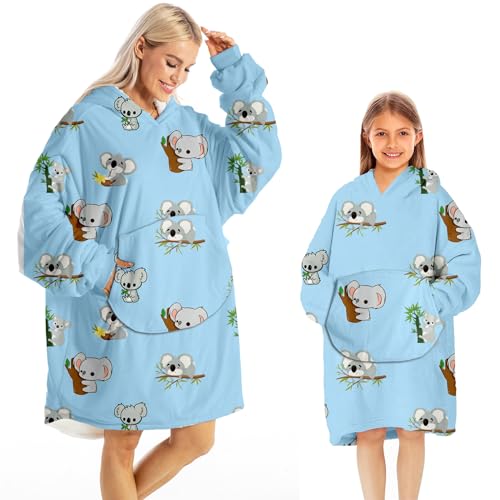 Darrenvan Wearable Blanket Hoodie Adult Kids Christmas Oversized Hooded Blanket Soft Comfortable K147