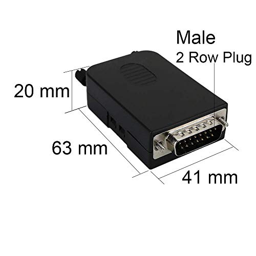 Conector DB15 macho D-SUB 15 pines con carcasa miniatura 3