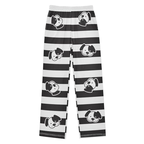 Boys' Pants Animal Cute Bulldog Striped Long Bottoms Jogger Pants Elastic Waist Trousers with Pockets S-XL