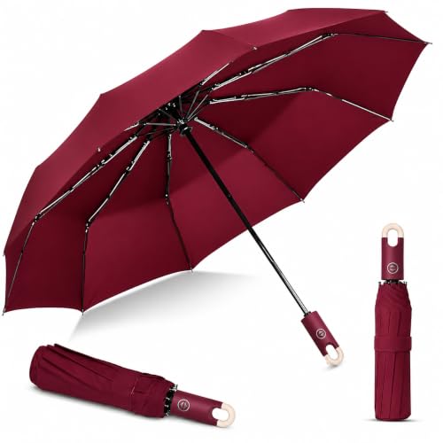 Image of UV Reversible Umbrella with Novelty Carabiner Handle, Travel-Friendly Umbrellas for Sun & Rain Protection, Windproof Compact, Automatic Open /Close,Plant Cutter for Home Garden Men and Women